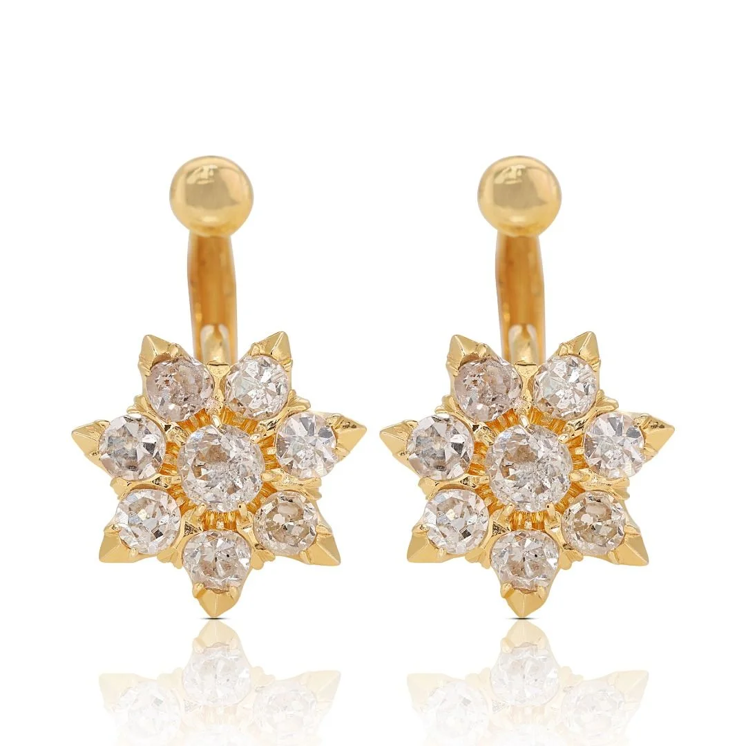 yellow gold earrings